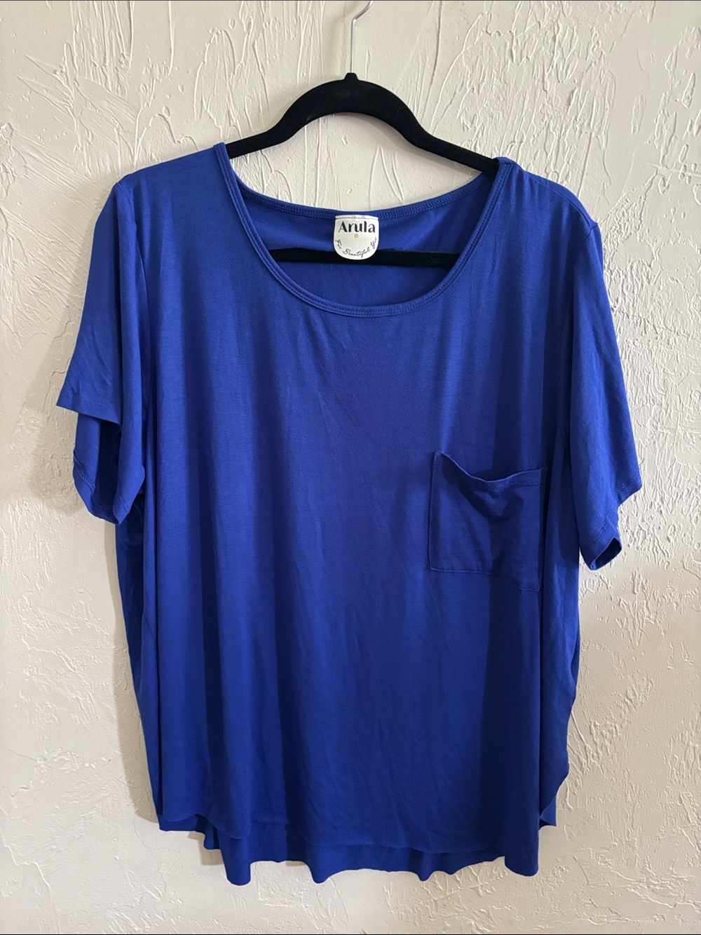 ARULA Women's Cobalt Blue Short Sleeve Pocket Tee
